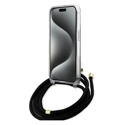 Guess Crossbody Cord 4G Print case for iPhone 15 Pro - black