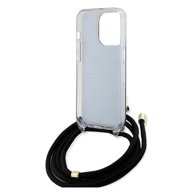 Guess Crossbody Cord 4G Print case for iPhone 15 Pro - black