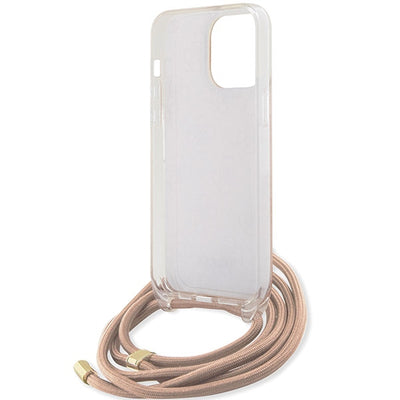 Guess Crossbody Cord 4G Print case for iPhone 15 Pro - pink