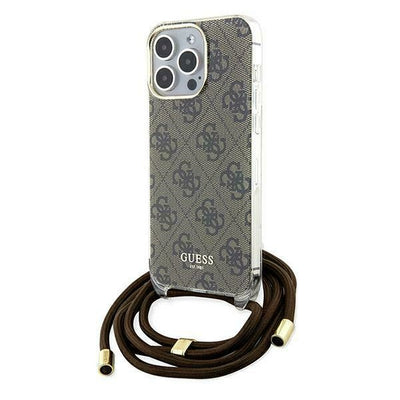 Guess Crossbody Cord 4G Print case for iPhone 15 Pro - brown