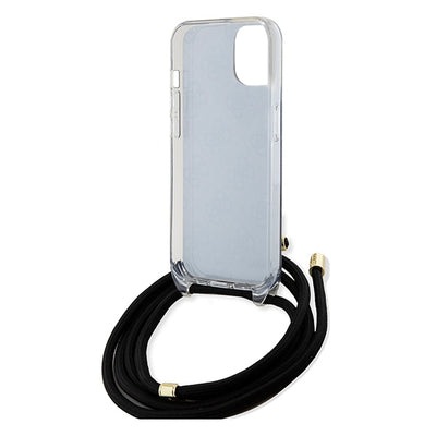 Guess Crossbody Cord 4G Print Case for iPhone 15/14/13 - Black