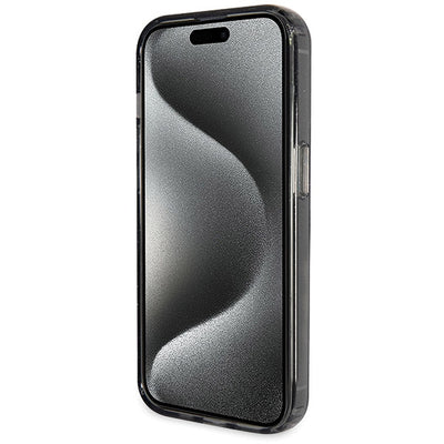 Guess Ring Stand Script Glitter MagSafe case for iPhone 14 Pro Max - black