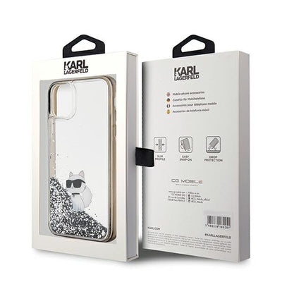 Karl Lagerfeld Liquid Glitter Choupette case for iPhone 11 / Xr - transparent