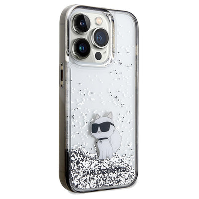 Karl Lagerfeld Liquid Glitter Choupette case for iPhone 14 Pro Max - transparent