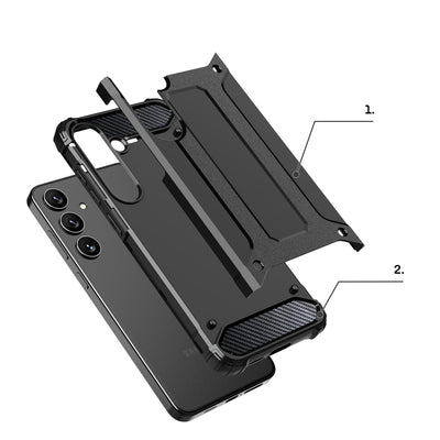 Hybrid Armor case for Samsung Galaxy S24+ armored - black — Hurtel
