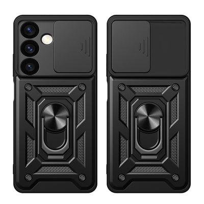 Hybrid Armor Camshield armored case for Samsung Galaxy S24+ with camera cover - black — Hurtel