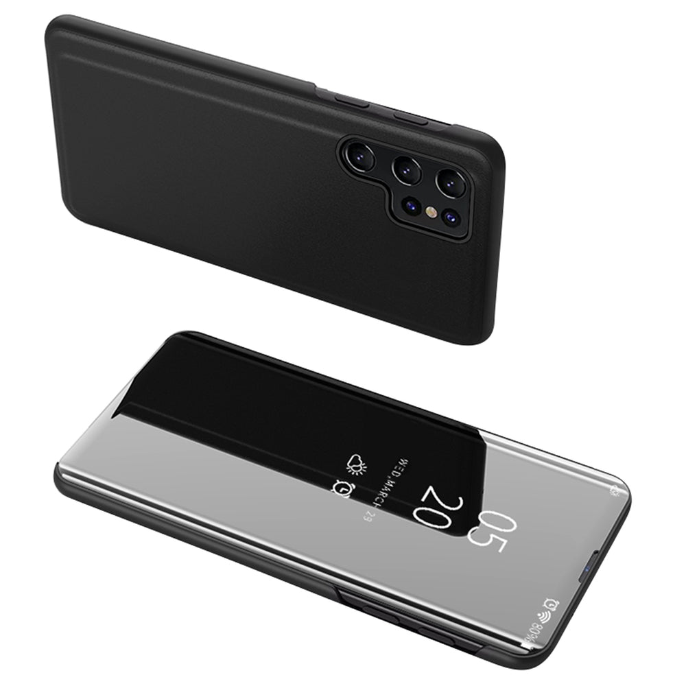 Clear View Case for Samsung S24 Ultra with flap - black — Hurtel