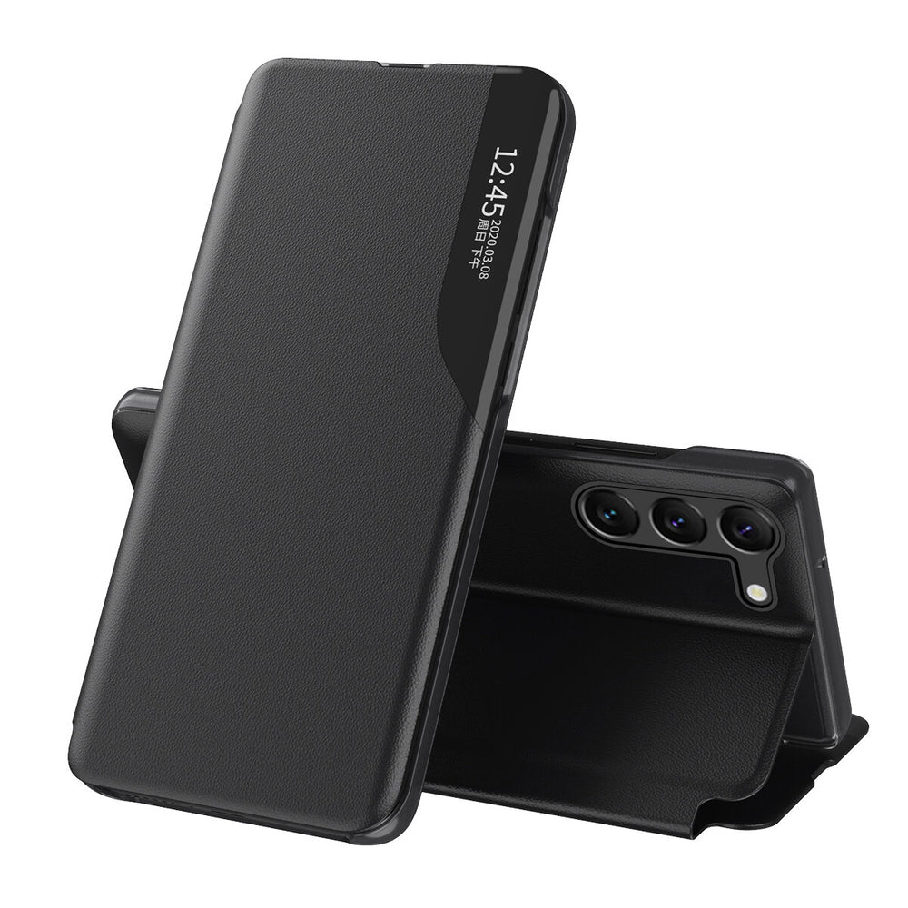Eco Leather View Case for Xiaomi POCO C65 / Redmi 13C with flap - black — Hurtel