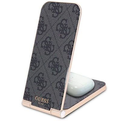 Guess 4G Pattern MagSafe foldable 2in1 15W inductive charger - black