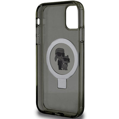 Karl Lagerfeld Ring Stand Karl&Choupette MagSafe case for iPhone 11 / Xr - black