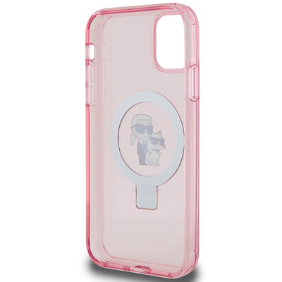 Karl Lagerfeld Ring Stand Karl&Choupette MagSafe case for iPhone 11 / Xr - pink