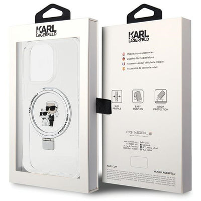 Karl Lagerfeld Ring Stand Karl&Choupette MagSafe case for iPhone 13 Pro / 13 - white