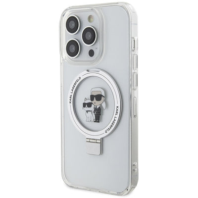 Karl Lagerfeld Ring Stand Karl&Choupette MagSafe case for iPhone 13 Pro Max - white