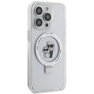 Karl Lagerfeld Ring Stand Karl&Choupette MagSafe case for iPhone 13 Pro Max - white