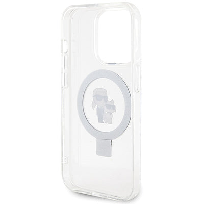 Karl Lagerfeld Ring Stand Karl&Choupette MagSafe case for iPhone 13 Pro Max - white