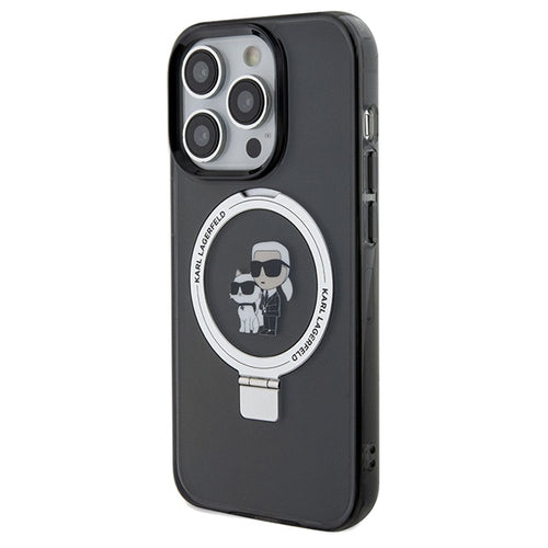 Karl Lagerfeld Ring Stand Karl&Choupette MagSafe case for iPhone 13 Pro Max - black