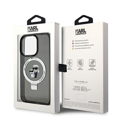 Karl Lagerfeld Ring Stand Karl&Choupette MagSafe case for iPhone 13 Pro Max - black