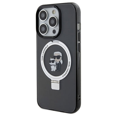 Karl Lagerfeld Ring Stand Karl&Choupette MagSafe case for iPhone 14 Pro - black