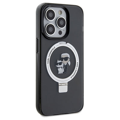Karl Lagerfeld Ring Stand Karl&Choupette MagSafe case for iPhone 14 Pro - black