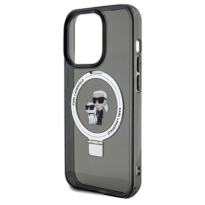 Karl Lagerfeld Ring Stand Karl&Choupette MagSafe case for iPhone 14 Pro - black