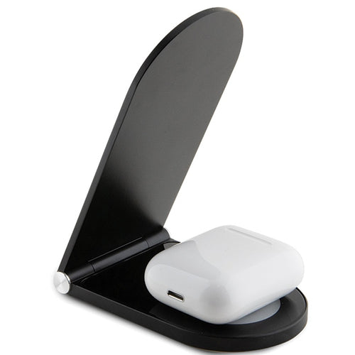 Mercedes Silver Stars MagSafe foldable 2in1 15W inductive charger - black