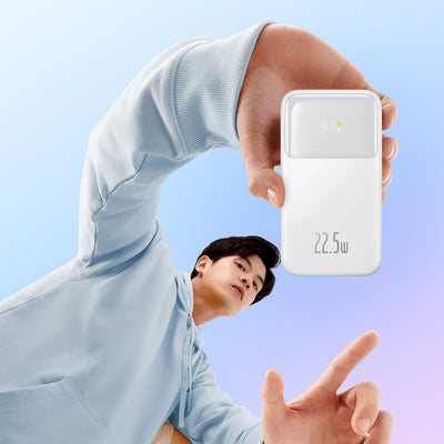 Baseus Comet Series powerbank with display 10000mAh 22.5W - white + USB-A - USB-C cable