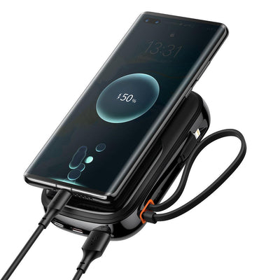[RETURNED ITEM] Baseus Qpow Digital Display powerbank with fast charging 10000mAh 22.5W QC/PD/SCP/FCP with built-in USB-C cab