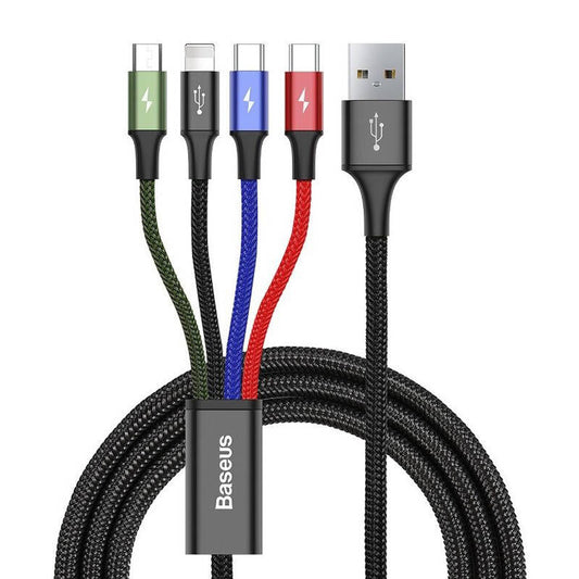 Baseus Fast USB Cable 4in1 2xUSB-C / Lightning / Micro 3,5A 1,2m - Black - Product Image 1