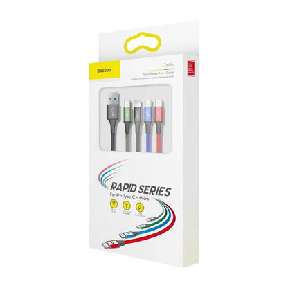Baseus Fast USB Cable 4in1 2xUSB-C / Lightning / Micro 3,5A 1,2m - Black - Product Image 6