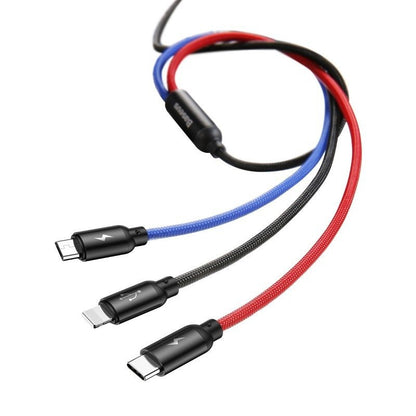 Baseus Rapid USB Cable 3in1 Type C / Lightning / Micro 3A 1,2M - Black - Product Image 3