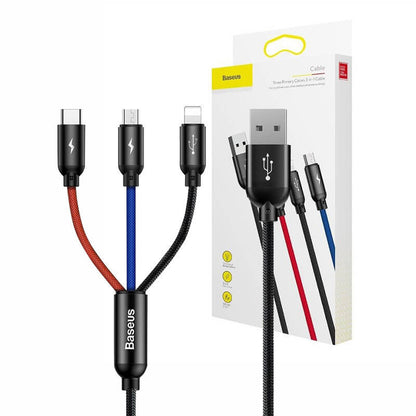 Baseus Rapid USB Cable 3in1 Type C / Lightning / Micro 3A 1,2M - Black - Product Image 14