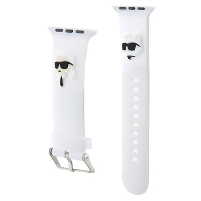 Karl Lagerfeld 3D Rubber Karl&Choupette Heads strap for Apple Watch 38/40/41mm - white