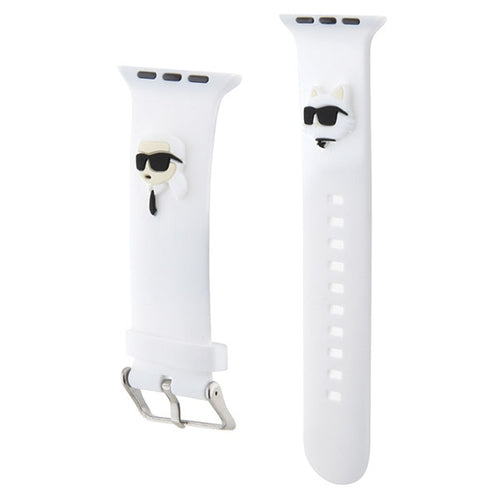 Karl Lagerfeld 3D Rubber Karl&Choupette Heads strap for Apple Watch 38/40/41mm - white