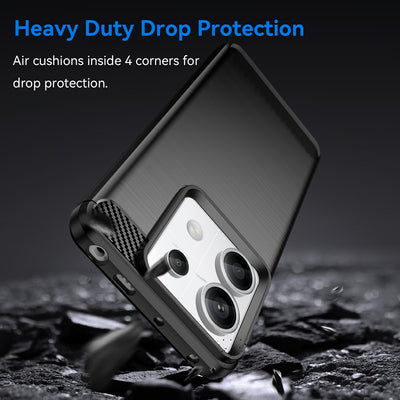 Carbon Case for Xiaomi Redmi Note 13 Pro+ - black — Hurtel
