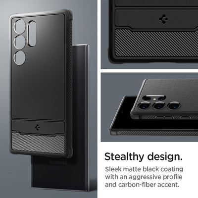 Spigen Rugged Armor Case for Samsung Galaxy S24 Ultra - Matte Black