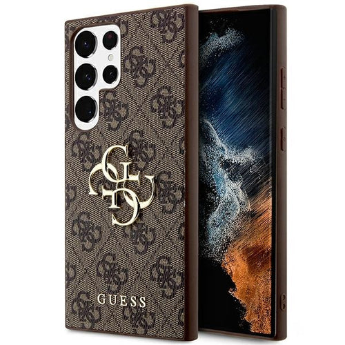 Guess 4G Big Metal Logo Case for Samsung Galaxy S24 Ultra - Brown