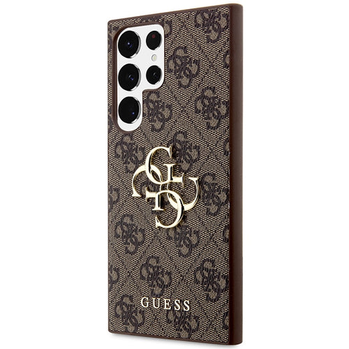 Guess 4G Big Metal Logo Case for Samsung Galaxy S24 Ultra - Brown