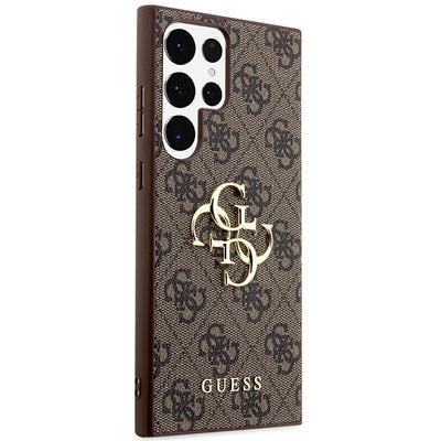 Guess 4G Big Metal Logo Case for Samsung Galaxy S24 Ultra - Brown