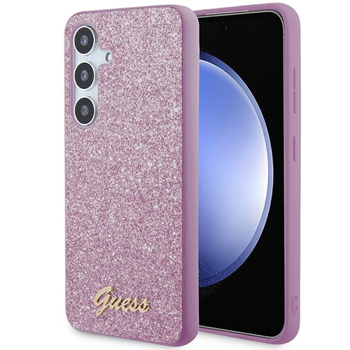 Guess Glitter Script case for Samsung Galaxy S24 - purple