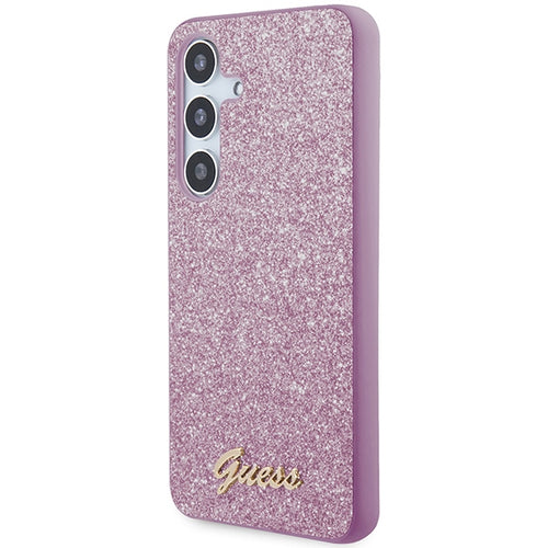 Guess Glitter Script case for Samsung Galaxy S24 - purple