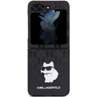 Karl Lagerfeld Saffiano Monogram Choupette Pin case for Samsung Galaxy Z Flip 5 - black