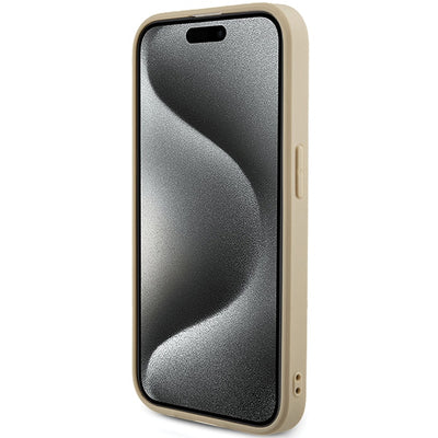 Guess Saffiano Iridescent Script case for iPhone 14 Pro Max - gold