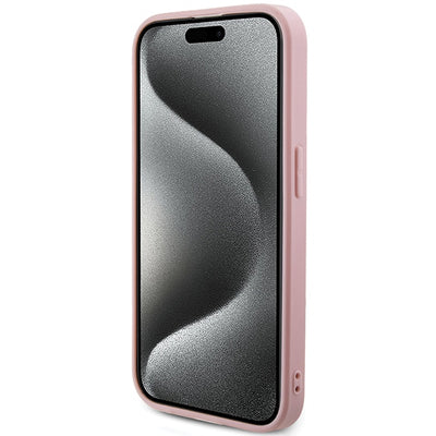 Guess Saffiano Iridescent Script case for iPhone 14 Pro Max - pink