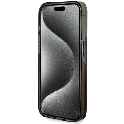 Guess Liquid Glitter Gold Stripes case for iPhone 15 Pro - black