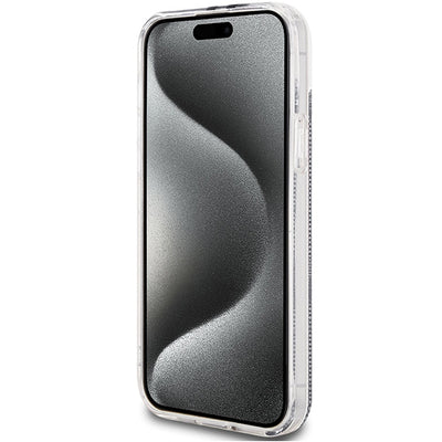 Guess IML 4G Gold Stripe case for iPhone 15 Plus / 14 Plus - black