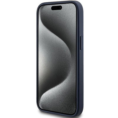 Guess 4G Triangle Metal Logo case for iPhone 15 Plus / 14 Plus - blue