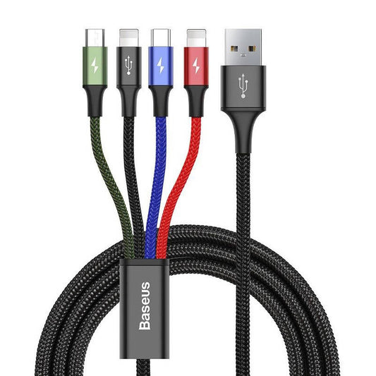 Baseus Fast USB cable 4in1 USB-C / 2x Lightning / Micro 3,5A 1,2m - black - Product Image 1
