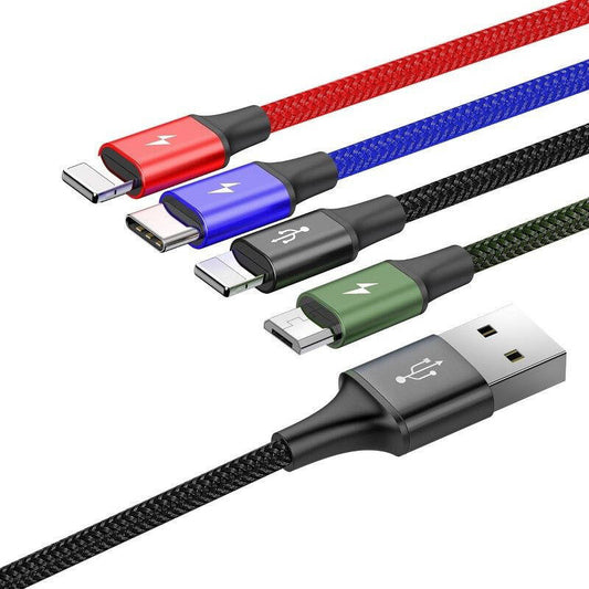 Baseus Fast USB cable 4in1 USB-C / 2x Lightning / Micro 3,5A 1,2m - black - Product Image 2