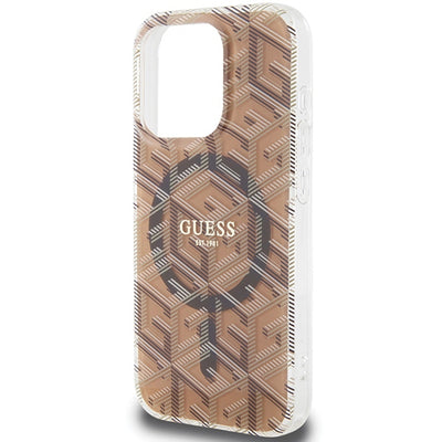Guess IML GCube MagSafe case for iPhone 15 Pro - brown