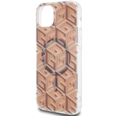 Guess IML GCube MagSafe case for iPhone 15 Plus / 14 Plus - brown